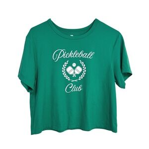 Pickleball Club Graphic Tee Small Green Athletic Athleisure Activewear